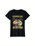 Red T Shirt Women Aquarius Girl Make No Mistake Personality Is Who I Am Attitude Depends On Who You Are Graphic T Shirt, 100 Cotton T Shirts For Women, Graphic Tees Women
