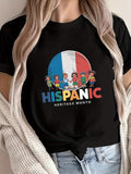 Country Shirts Womens Diverse Group Celebrating Hispanic Heritage With Colorful Circle Print, Funny Shirts For Women, Women Tshirts