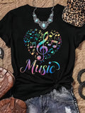 Womens Grinch Shirt Music Colorful Heart With Musical Notes And Treble Clef T Shirt, Cotton Shirts For Women, Women's Short Sleeve T Shirts