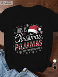 Graphic Tshirts Women This Is Christmas Pajamas Festive Cheerful Holiday Seasonal Design T Shirt, Women T Shirt, Womens White Tee