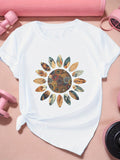 Womens Grinch Shirt Whimsical Sunflower With Patchwork Patterns And Earthy Tones, Graphic Tees Women, Green Shirt Womens