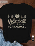 Women's Short Sleeve T Shirts Volleyball Inspired Heart Design With Casual Comfortable Soft Grandma, Womens Grinch Shirt, Womens Graphic Tees Vintage