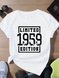 Grey T Shirt Womens Limited Edition Printed Numbers With Bold Typeface White Tshirt, Red T Shirt Women, Womens T Shirts