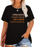 Womens Shirts Educated Motivated Elevated Melanated Text Only T Shirt, Women Tshirts, Womens Grinch Shirt
