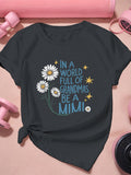 Graphic Tshirts Women In A World Full Of Grandmas Be A Mimi Cheerful Daisy Flower With Soft Colors And Bright Stars T Shirt, Shirt For Women, Red T Shirt Women