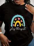 Womens Grinch Shirt Play Therapist Colorful Hearts And Stars Under Blue Rainbow Shirt, Funny T Shirts For Women, Womens Shirts