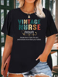 Womens Tees Vintage Nurse Knowledge Knows More Than She Says And Notices Nurse, Shirt For Women, 100 Cotton T Shirts For Women