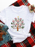 Graphic Shirts For Women Festive Winter Cartoon Koalas Wearing Hats And Scarves On Christmas Tree, Womens Graphic Tees Vintage, Womens Shirts