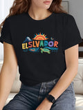Graphic Tees Women El Salvador Colorful Vibrant Sea Turtles Under Bright Sun Shirt, Womens Graphic T Shirts, Grey T Shirt Womens