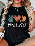 Country Shirts Womens Peace Love Peace Signs With Heart Among Fingers Black T Shirt, White Cotton Shirt Women, Grey T Shirt Womens