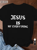 Womens Graphic Tees Vintage Jesus Is My Everything, 100 Cotton T Shirts For Women, Vintage Shirts Women