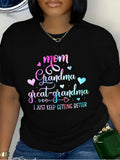 Green Shirt Womens Mom Grandma Great Grandma Hearts Charming Text Shirt, Womens Graphic T Shirts, Pink Shirt Womens
