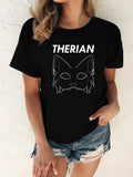 Grey T Shirt Womens Therian Minimalist Outline Animal Face With Clean Simple Design Fox, Black T Shirt Women, Graphic Shirts For Women