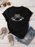 Funny Shirts For Women Goose Bugs Cute Cartoon Goose With Playful Expression Black Tshirt, Cotton T Shirts For Women, Womens Graphic T Shirts