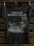 Womens Tees Visualize Industrial Collapse Detailed Scenic Lake With Reflection And Tree On Black Tshirt, Country Shirts Womens, Women T Shirt