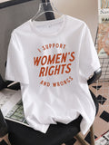 Cotton Shirts For Women Support Women's Rights And Wrongs Text Shirt, Womens Grinch Shirt, Blue Shirt Women