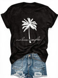 Womens White Tee Live Simple Minimalist White Palm Tree Graphic, Womens Grinch Shirt, Vintage Shirts Women