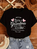 Grey T Shirt Womens Being Blessed Inspirational Quote With Heart Motifs Grandma, Red T Shirt Women, Shirt For Women