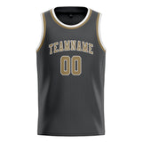 Custom Dark Grey & Light Khaki Colors Design Sports Basketball Jersey