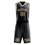 Custom Dark Grey Light Khaki Basketball Set