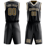 Custom Dark Grey Light Khaki Basketball Set