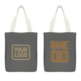 Custom Dark Grey Khaki Canvas Tote Bag