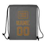 Custom Dark Grey Khaki Drawstring Bag