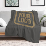 Custom Dark Grey Light Khaki Blanket