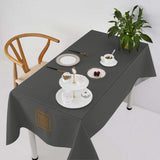 Custom Dark Grey Light Khaki Square Table Cloth