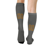Custom Dark Grey Khaki Knee-High Sock