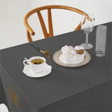 Custom Dark Grey Light Khaki Square Table Cloth