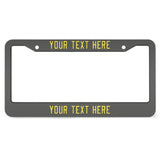 Custom Dark Grey Light Yellow License Plate Frame