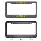 Custom Dark Grey Light Yellow License Plate Frame