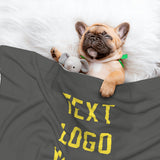 Custom Dark Grey Light Yellow Pet Blanket