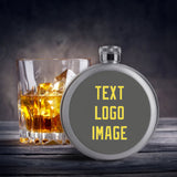 Custom Dark Grey Light Yellow Hip Flask