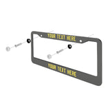 Custom Dark Grey Light Yellow License Plate Frame
