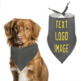 Custom Dark Grey Light Yellow Pet Scarf