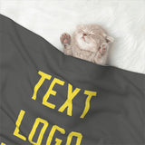 Custom Dark Grey Light Yellow Pet Blanket