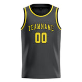 Custom Dark Grey & Light Yellow Colors Design Sports Basketball Jersey