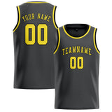 Custom Dark Grey & Light Yellow Colors Design Sports Basketball Jersey