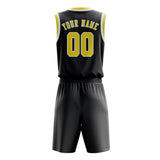 Custom Dark Grey Light Yellow Basketball Set