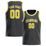 Custom Dark Grey & Light Yellow Colors Design Sports Basketball Jersey