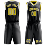 Custom Dark Grey Light Yellow Basketball Set