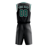 Custom Dark Grey Blue Green Basketball Set