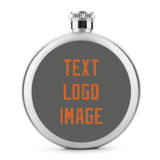 Custom Dark Grey Orange Hip Flask