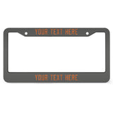 Custom Dark Grey Orange License Plate Frame