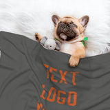 Custom Dark Grey Orange Pet Blanket