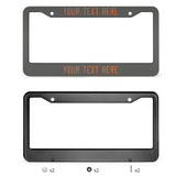 Custom Dark Grey Orange License Plate Frame