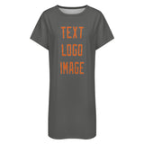 Custom Dark Grey Orange Nachthemd