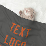 Custom Dark Grey Orange Pet Blanket